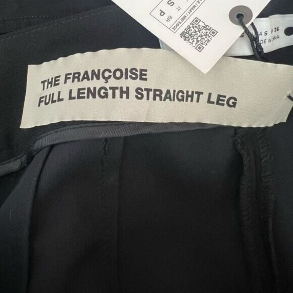 Zara Black The Francoise Full Length Straight Leg Trouser Pants Size Small - Picture 8 of 9